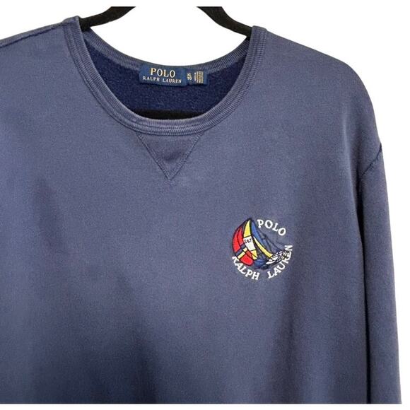 Vtg Polo Ralph Lauren Nautical Crew Sweatshirt XL Embroidered Sailing Preppy - Picture 8 of 16